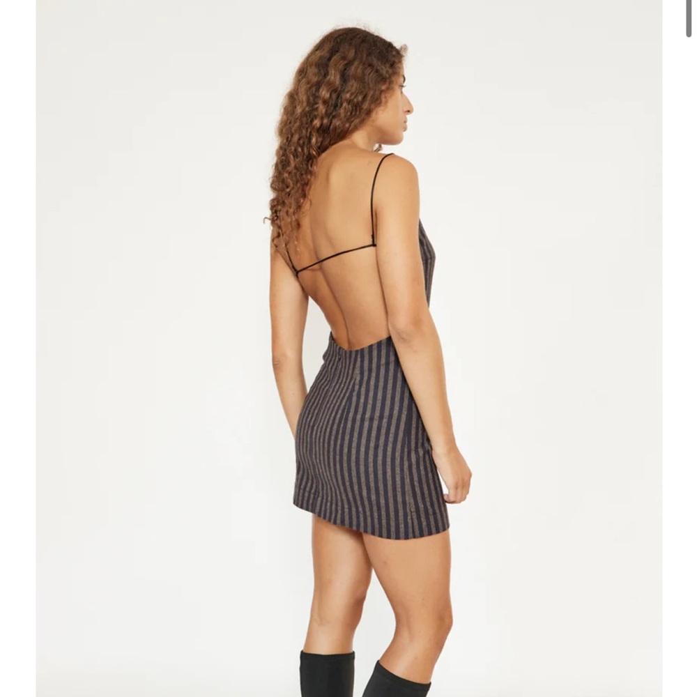 MUSIER PARIS MINI DRESS STRIPED BACK OPEN